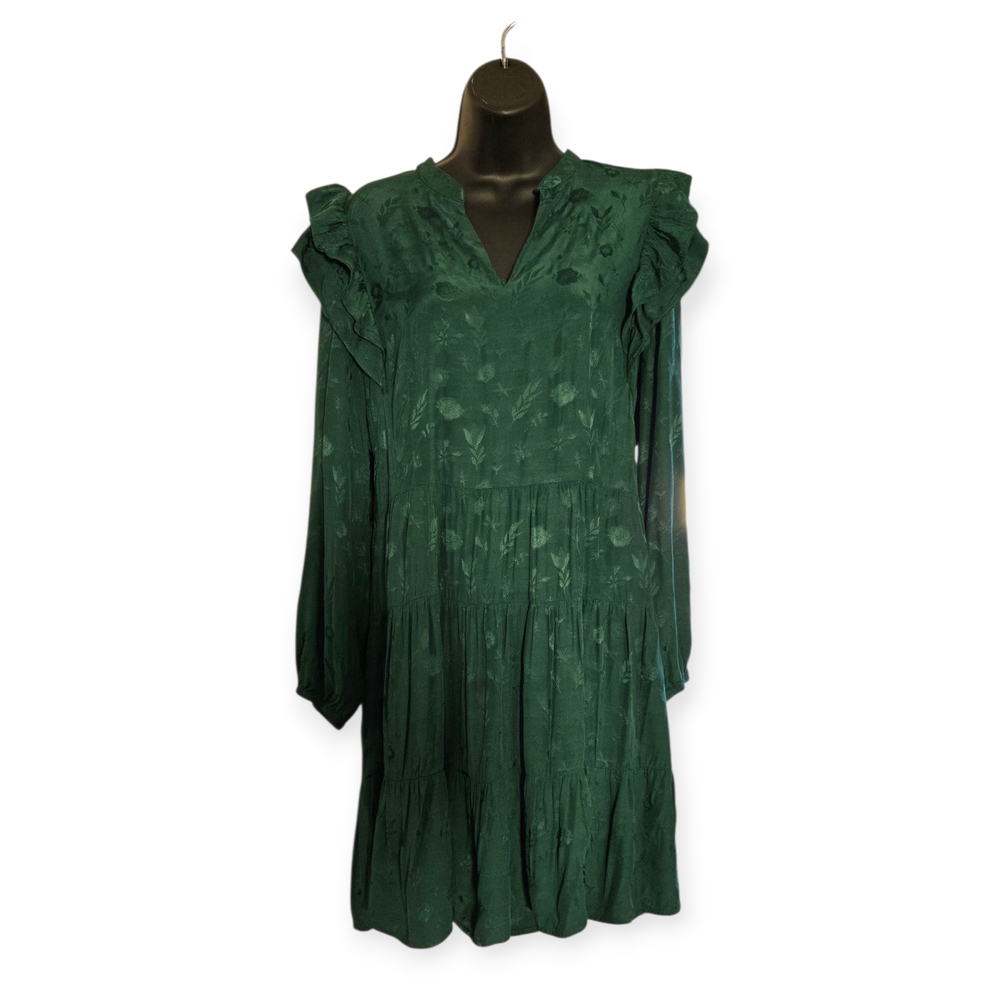 Adelyn Rae Forest Green Long Sleeve Dress